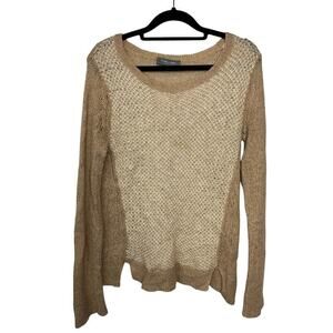 Wooden Ships Sweater Knit Wool Mohair Brown White S M